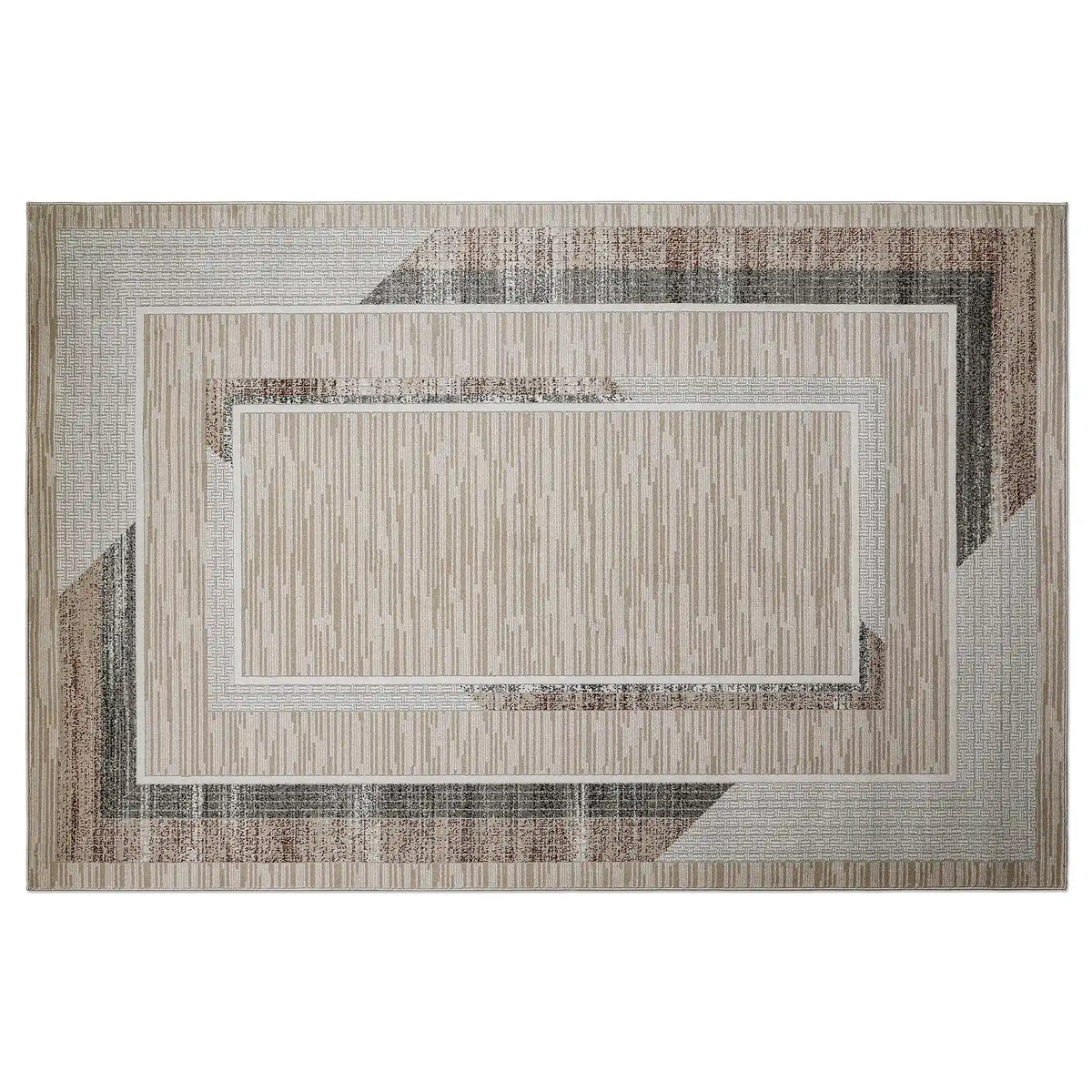Meilade Framed Band Abstract Neutral Area Rug
