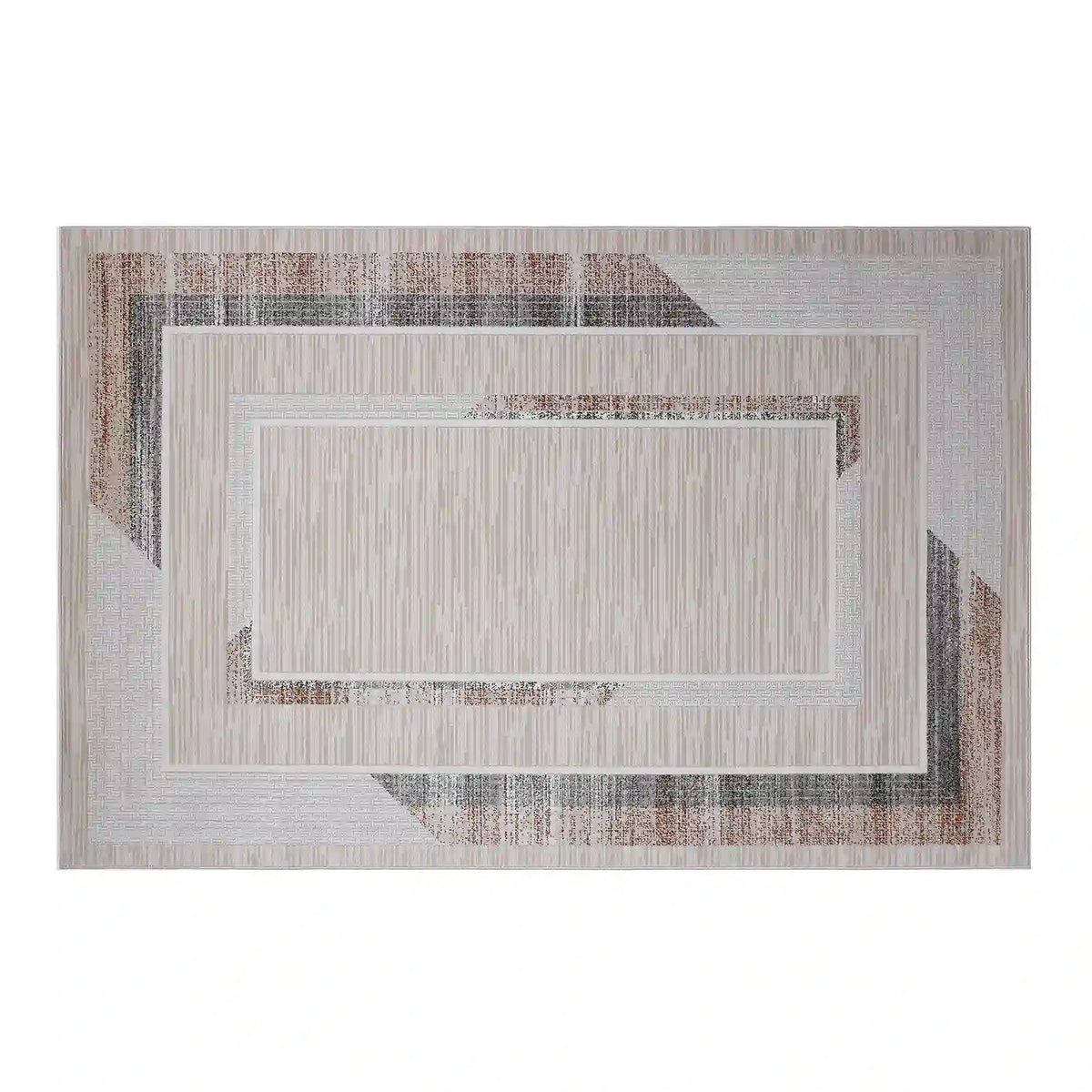 Meilade Framed Band Abstract Neutral Area Rug