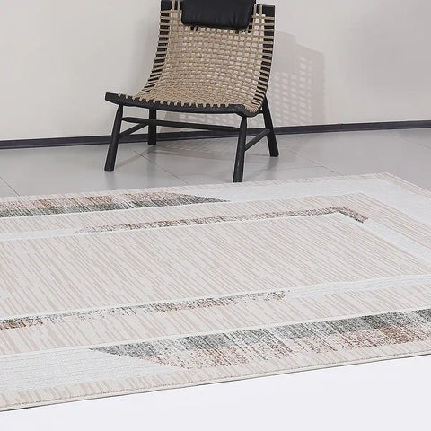 Meilade Framed Band Abstract Neutral Area Rug