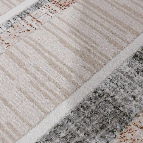 Meilade Framed Band Abstract Neutral Area Rug