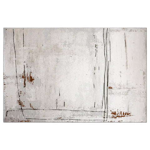 Meilade Linear Frame Abstract Ivory Area Rug