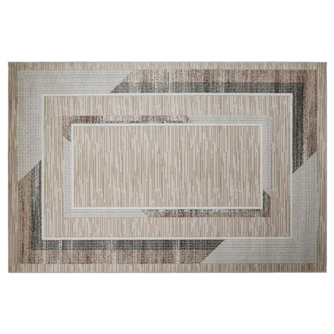 Meilade Framed Band Abstract Neutral Area Rug