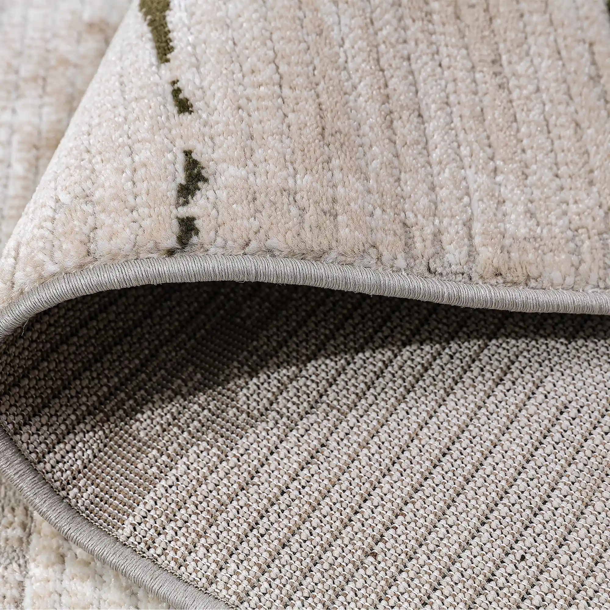 Meilade Linear Frame Abstract Ivory Area Rug