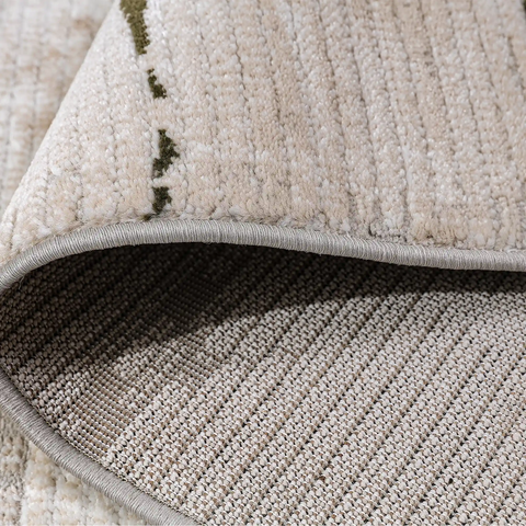 Meilade Linear Frame Abstract Ivory Area Rug