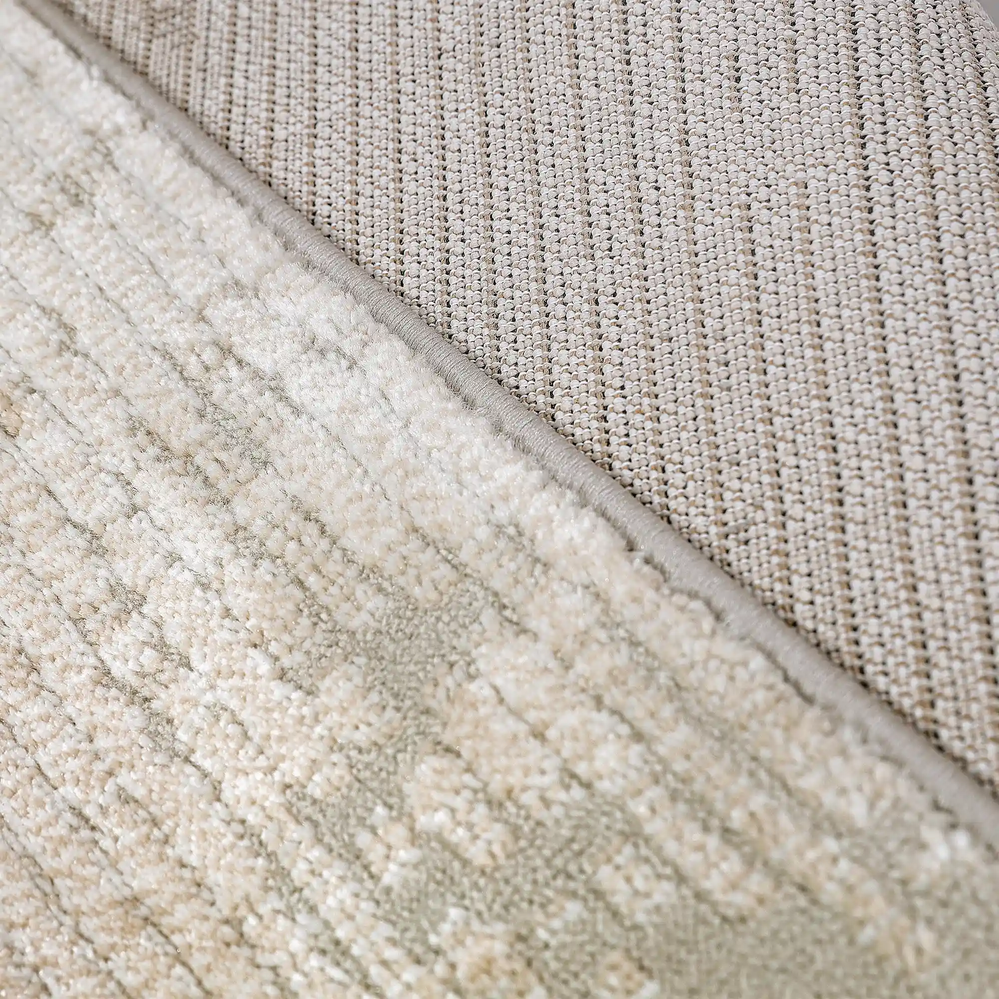 Meilade Linear Frame Abstract Ivory Area Rug
