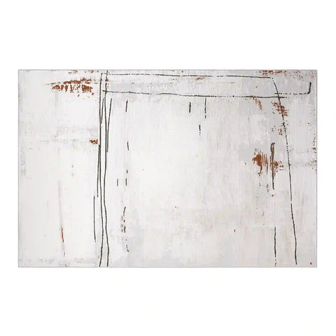 Meilade Linear Frame Abstract Ivory Area Rug