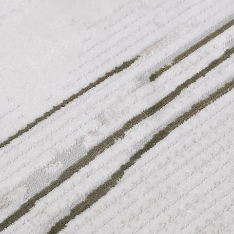 Meilade Linear Frame Abstract Ivory Area Rug