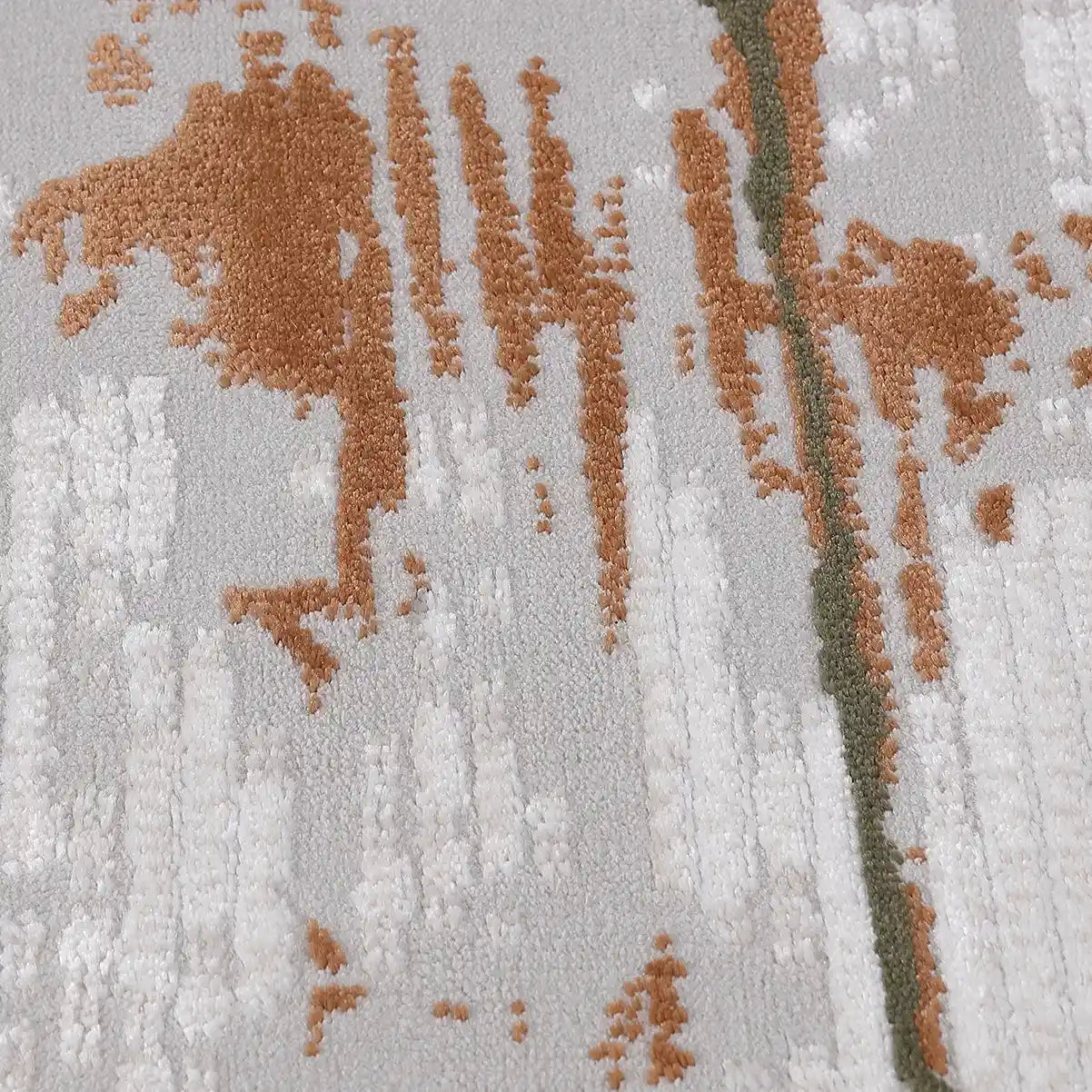 Meilade Linear Frame Abstract Ivory Area Rug