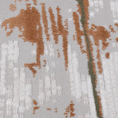 Meilade Linear Frame Abstract Ivory Area Rug