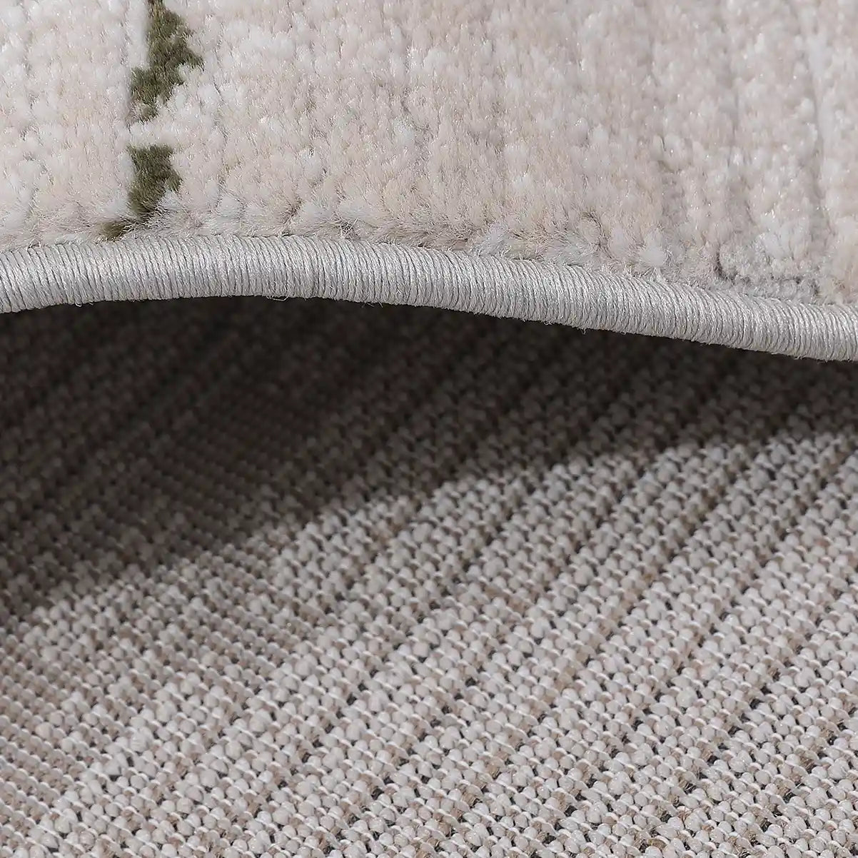 Meilade Linear Frame Abstract Ivory Area Rug