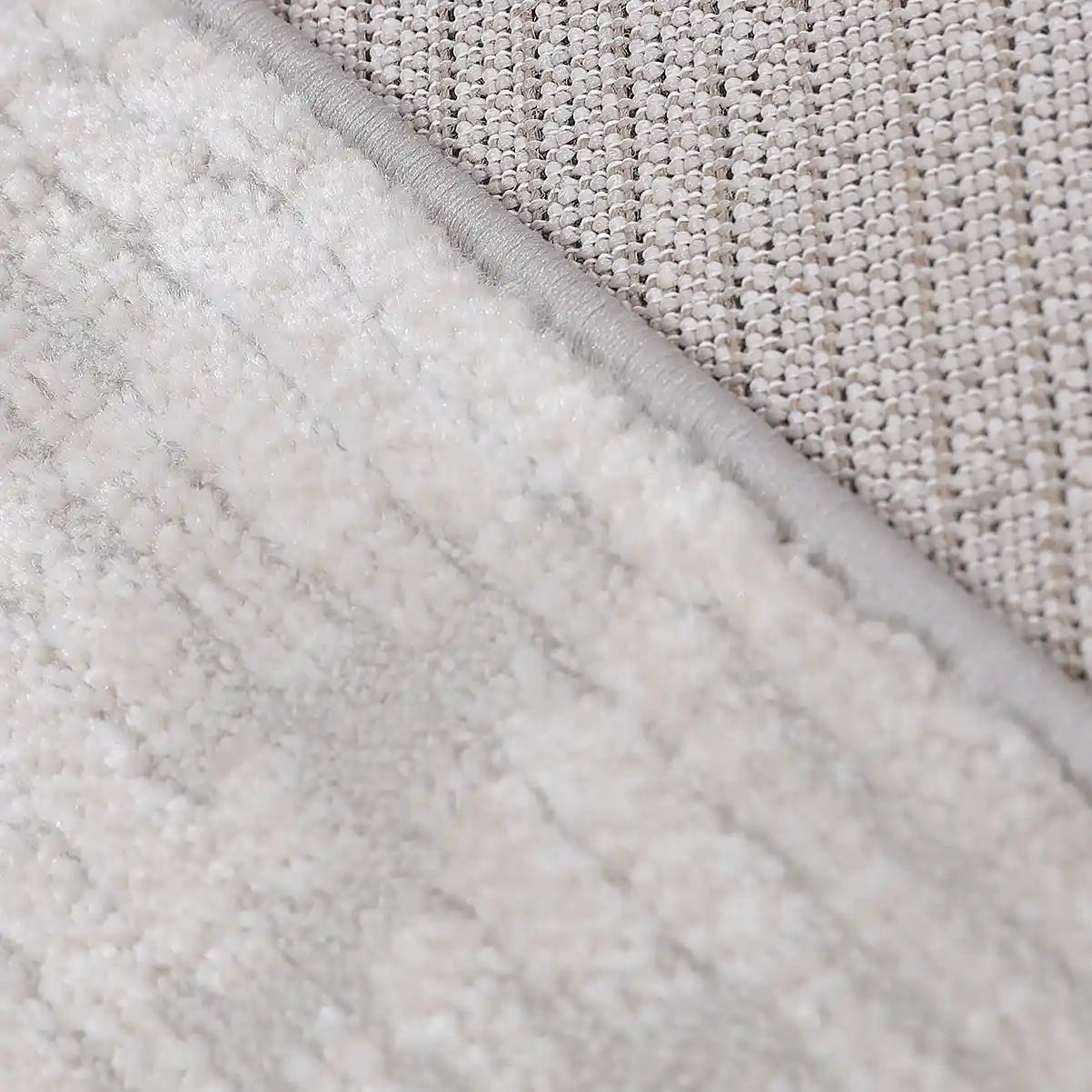 Meilade Linear Frame Abstract Ivory Area Rug