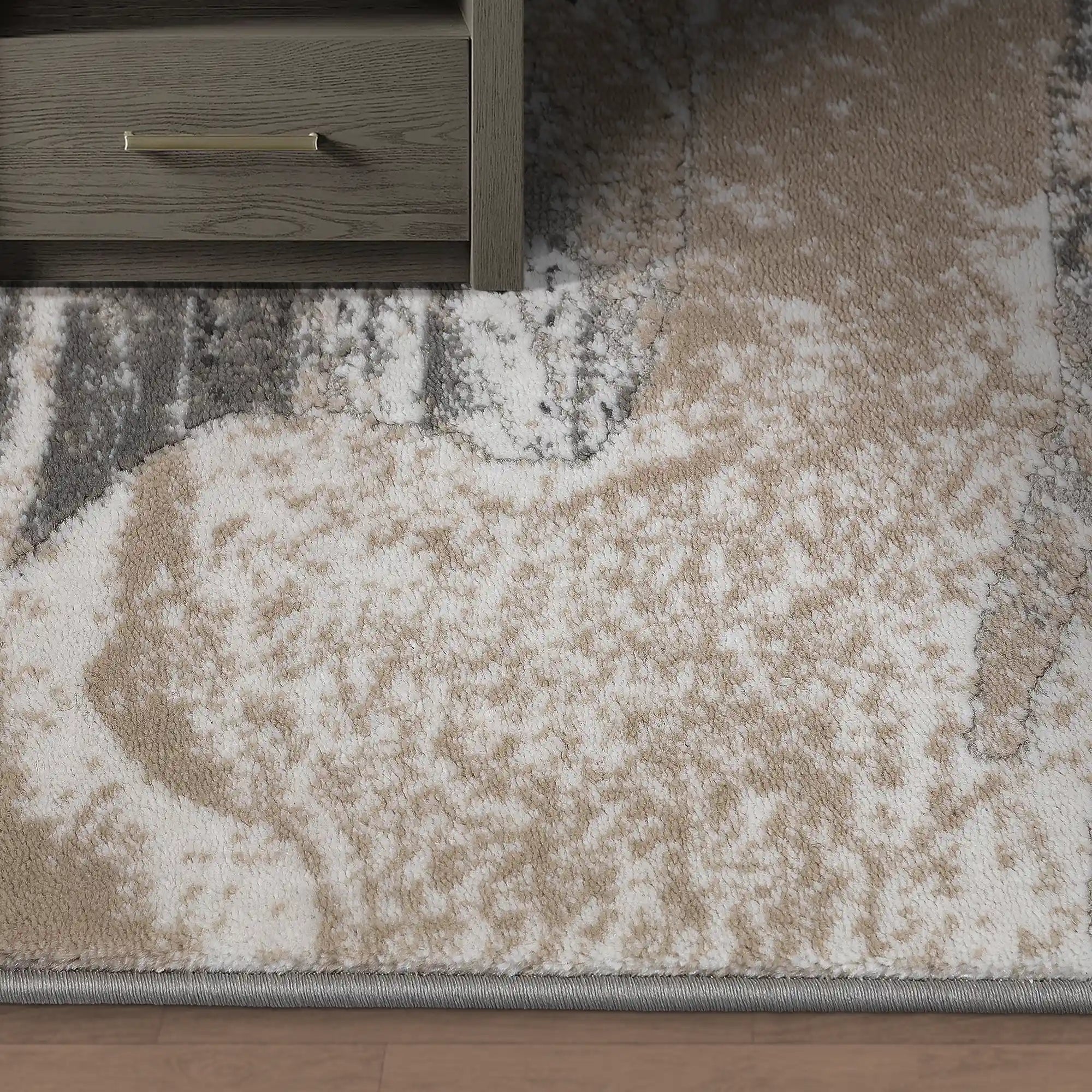 Meilade Stone Vein Abstract Neutral Area Rug