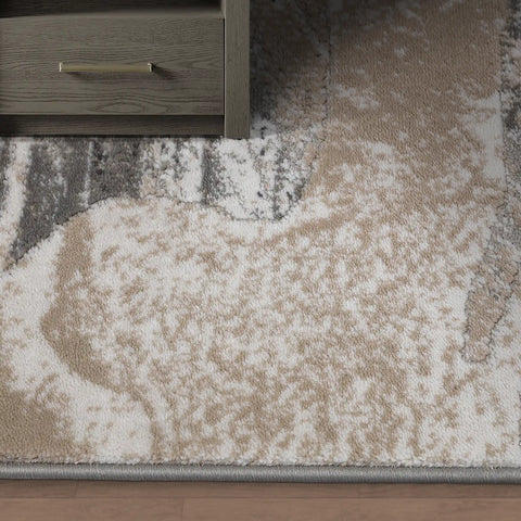 Meilade Stone Vein Abstract Neutral Area Rug