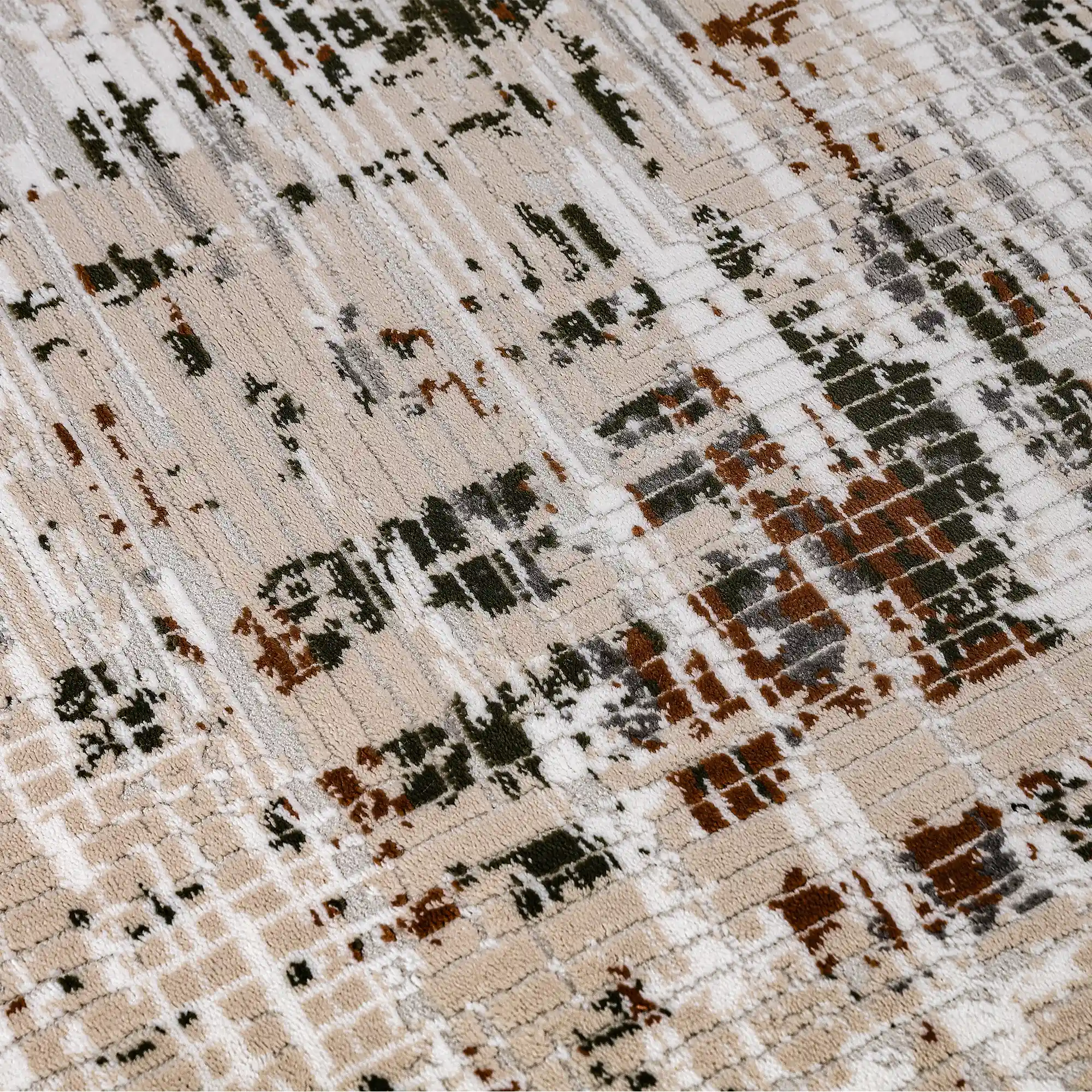 Meilade Warm Layered Textured Abstract Neutral Area Rug