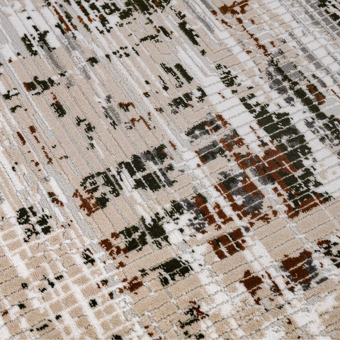 Meilade Warm Layered Textured Abstract Neutral Area Rug