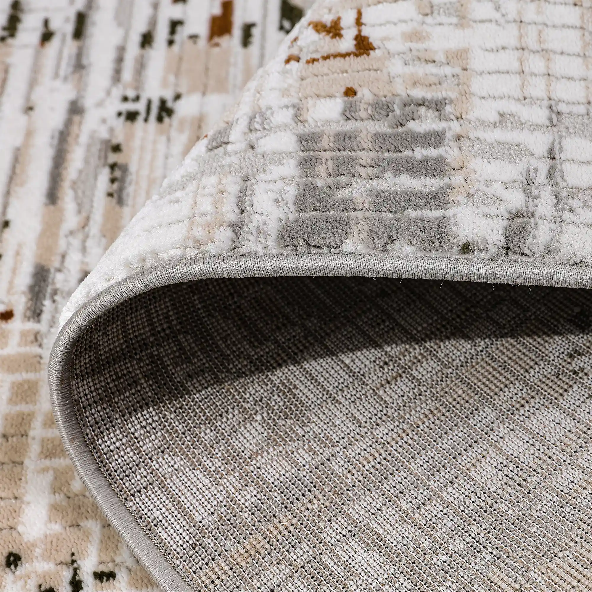 Meilade Warm Layered Textured Abstract Neutral Area Rug