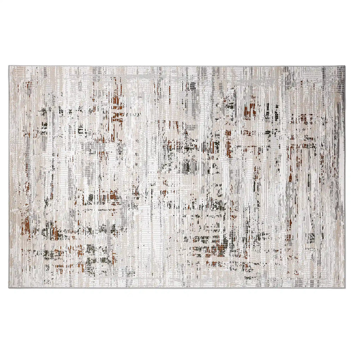 Meilade Warm Layered Textured Abstract Neutral Area Rug