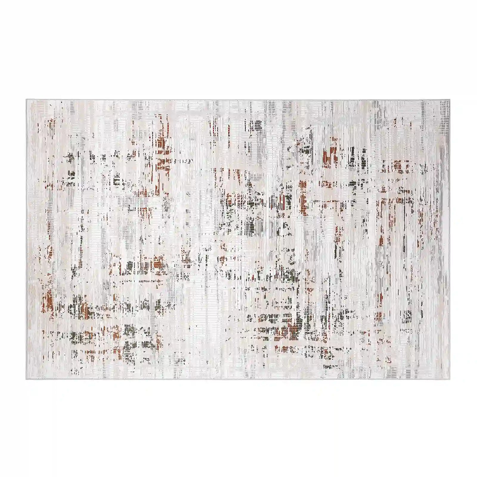 Meilade Warm Layered Abstract Neutral Area Rug for Modern Interiors ...