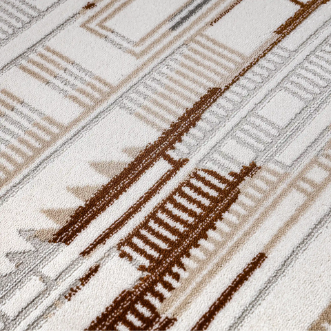 Melade Architectural Lines Contemporary Neutral Area Rug