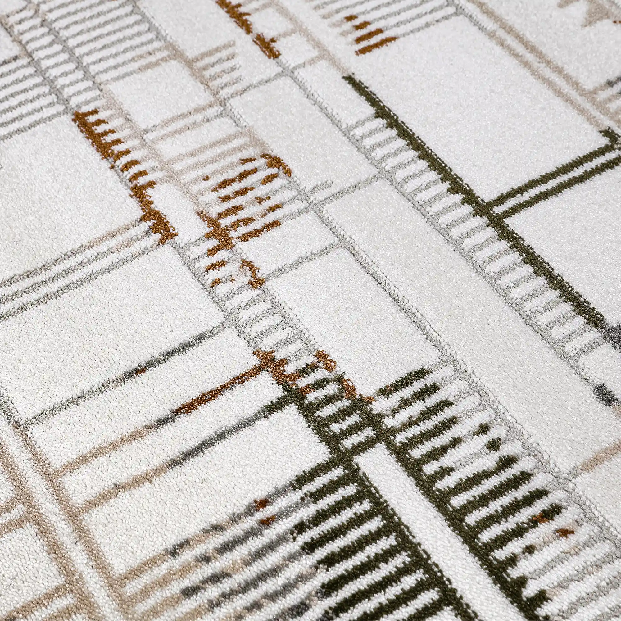 Melade Architectural Lines Contemporary Neutral Area Rug