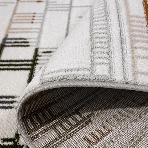 Melade Architectural Lines Contemporary Neutral Area Rug