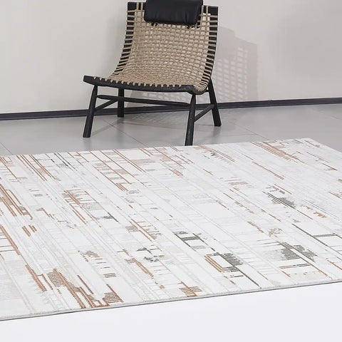 Melade Architectural Lines Contemporary Neutral Area Rug