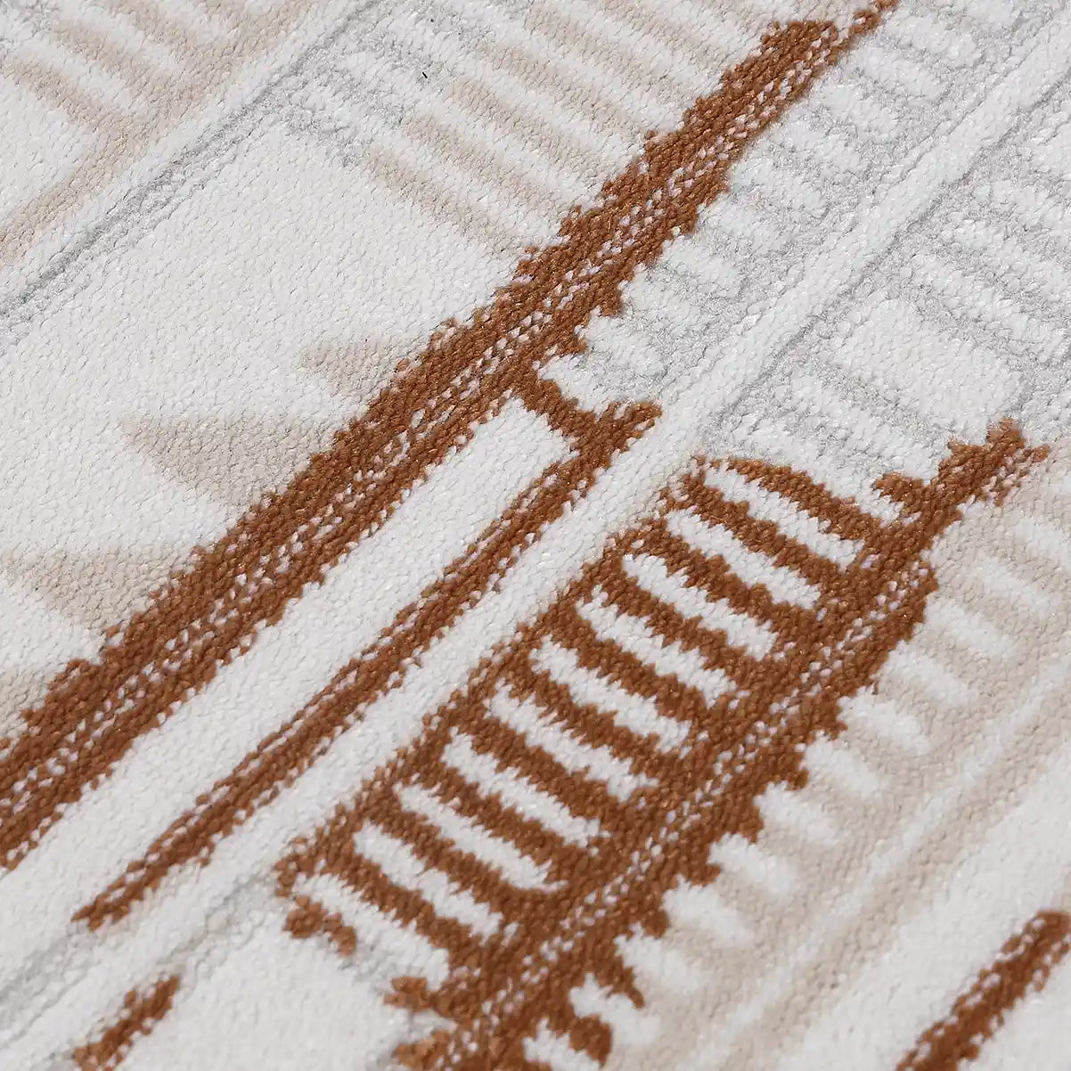 Melade Architectural Lines Contemporary Neutral Area Rug