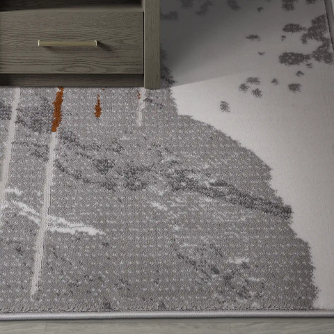 Melard Layered Grid Abstract Neutral Area Rug