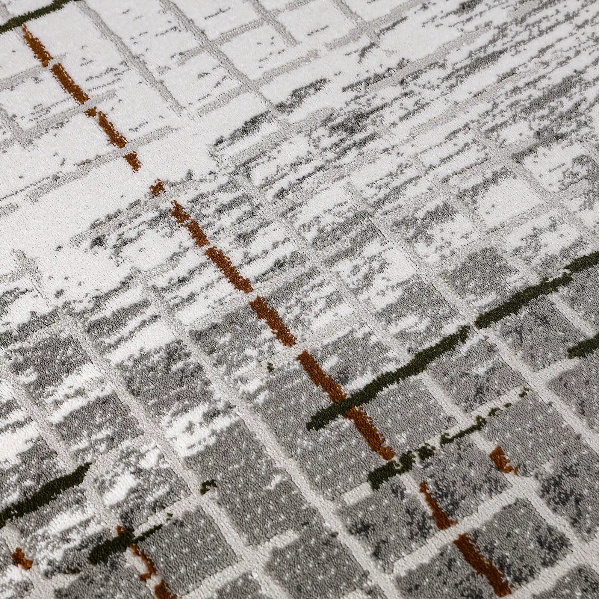 Melard Layered Grid Abstract Neutral Area Rug