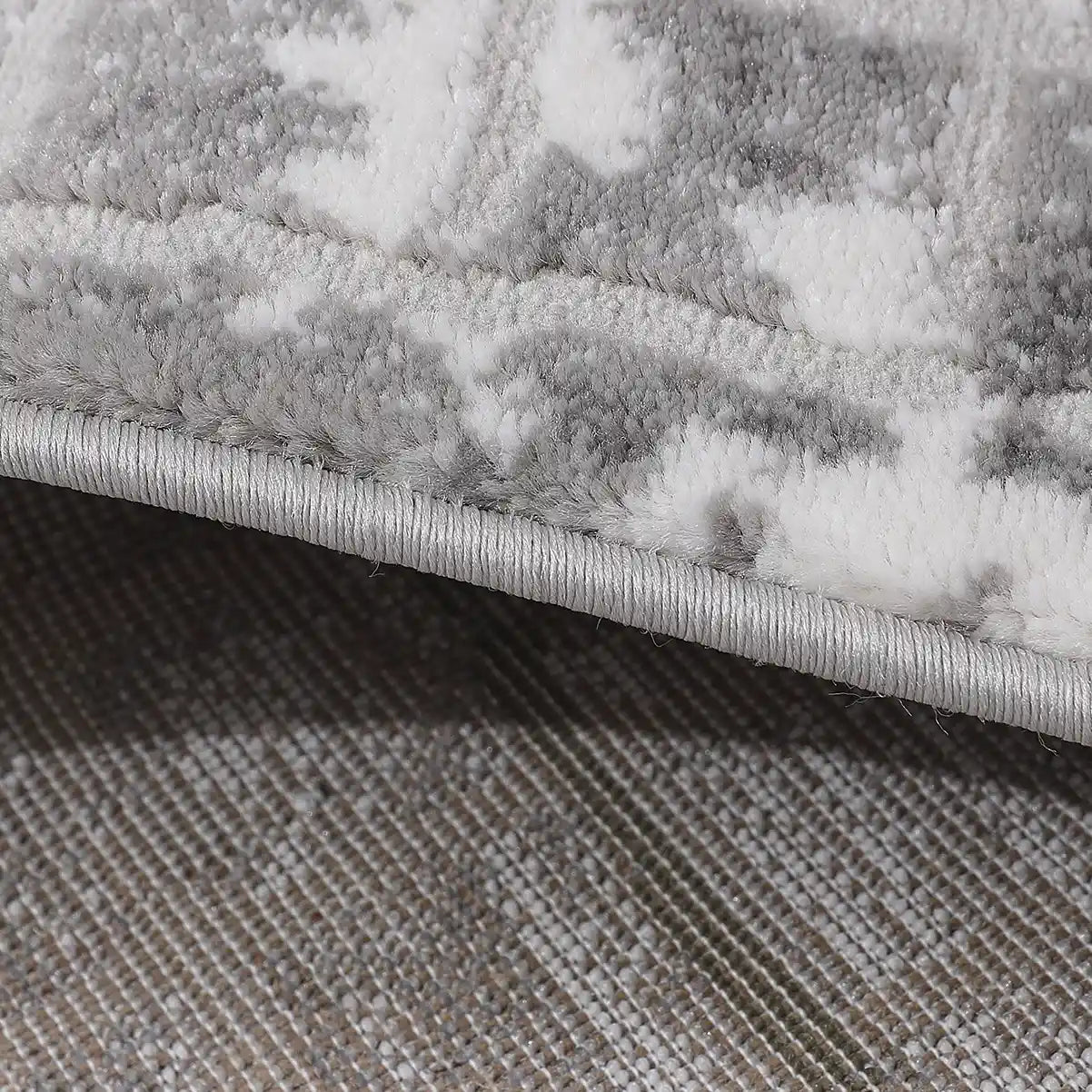 Melard Layered Grid Abstract Neutral Area Rug