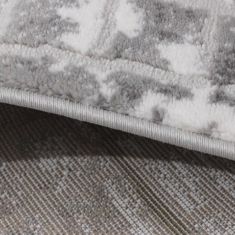 Melard Layered Grid Abstract Neutral Area Rug