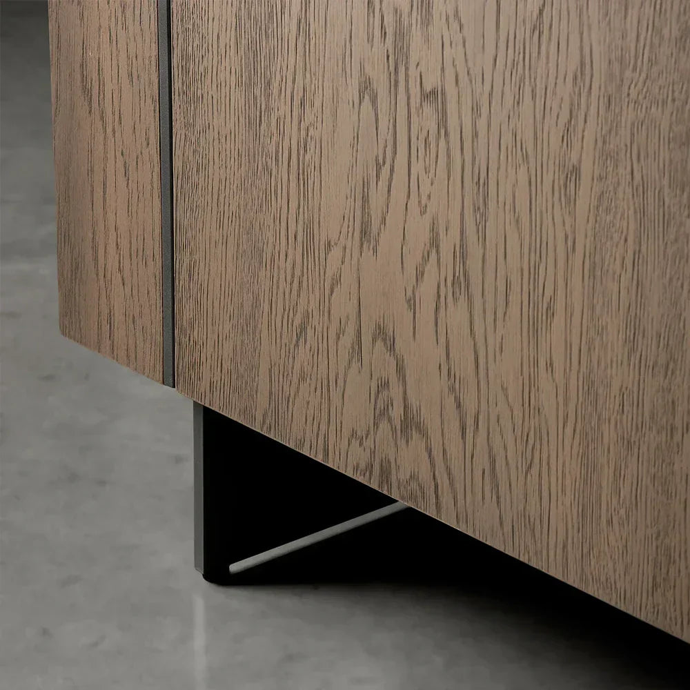 Mihaela Wood Sideboard Chestnut Buffet Cabinet Oiling Process Entryway Cabinet