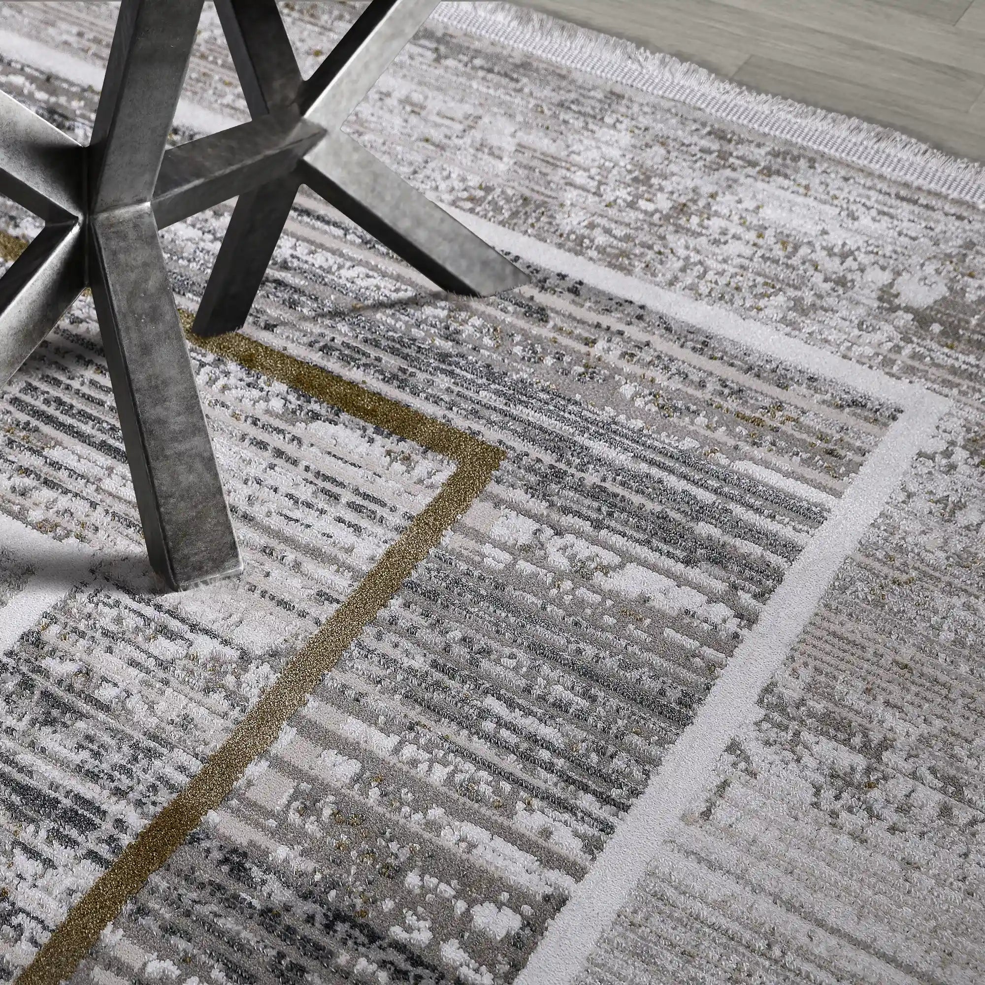 Milano Framed Abstract Neutral Area Rug