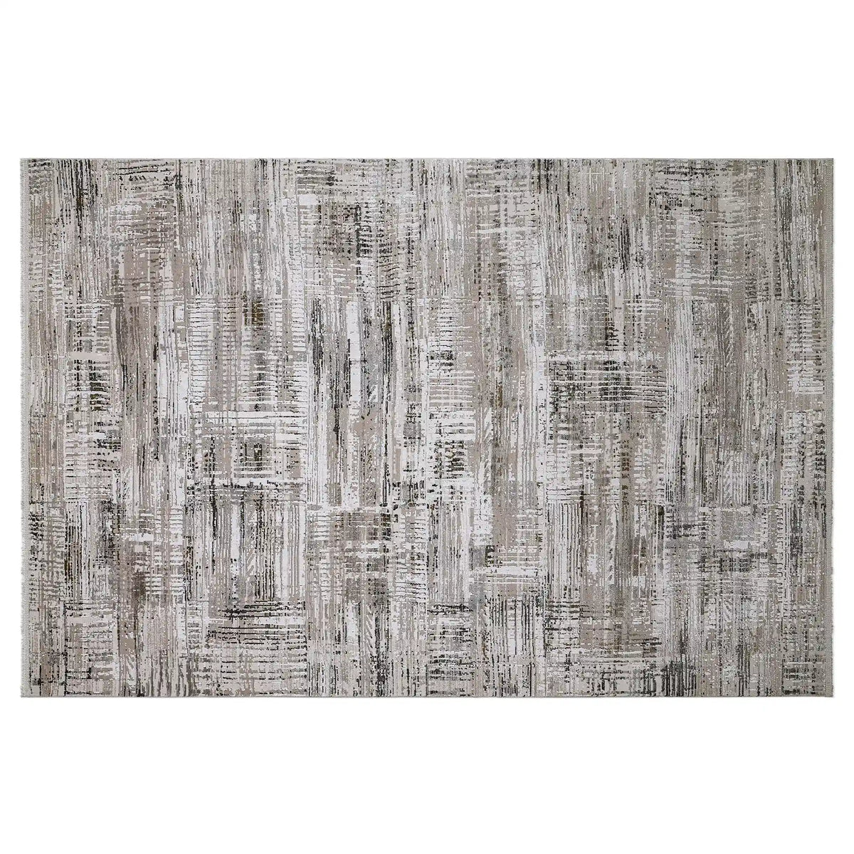 Milano Layered Linear Abstract Neutral Area Rug