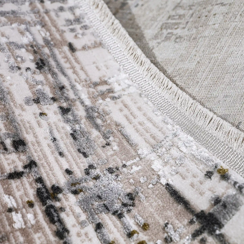 Milano Layered Linear Abstract Neutral Area Rug