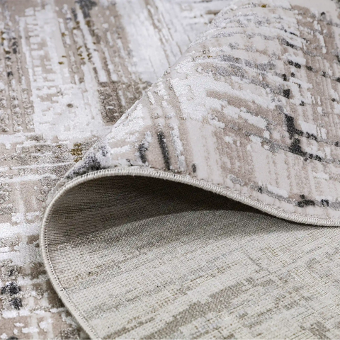 Milano Layered Linear Abstract Neutral Area Rug