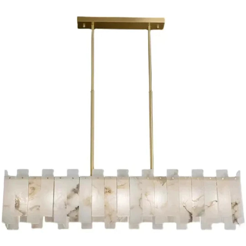 Modern Alabaster Linear Chandelier