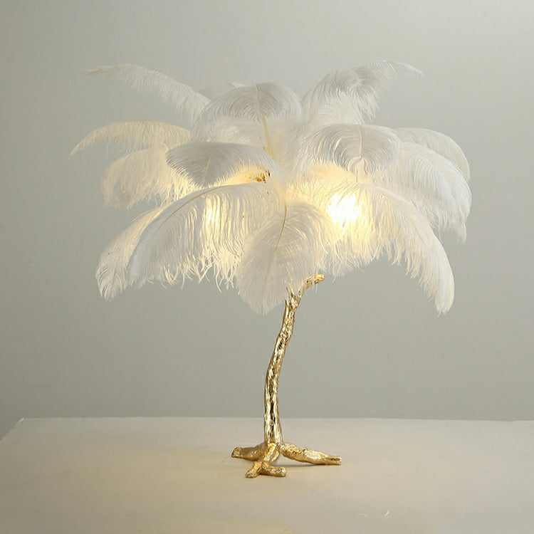 Modern Designer Ostrich Feather Table Lamp H31.5"