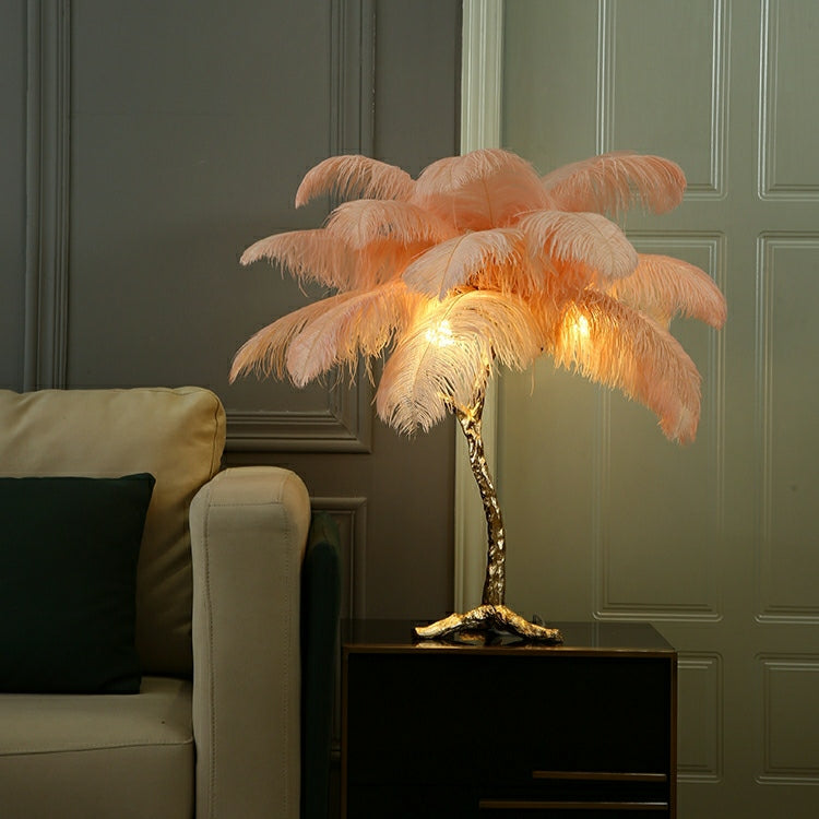 Modern Designer Ostrich Feather Table Lamp H31.5"