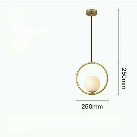 Modern Pure Copper Dining Room Ceiling Light Simple Stylish Ball Bedroom Pendant Lamp