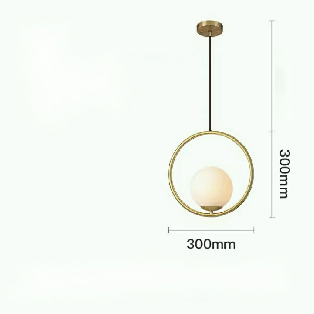 Modern Pure Copper Dining Room Ceiling Light Simple Stylish Ball Bedroom Pendant Lamp