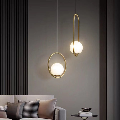 Modern Pure Copper Dining Room Ceiling Light Simple Stylish Ball Bedroom Pendant Lamp