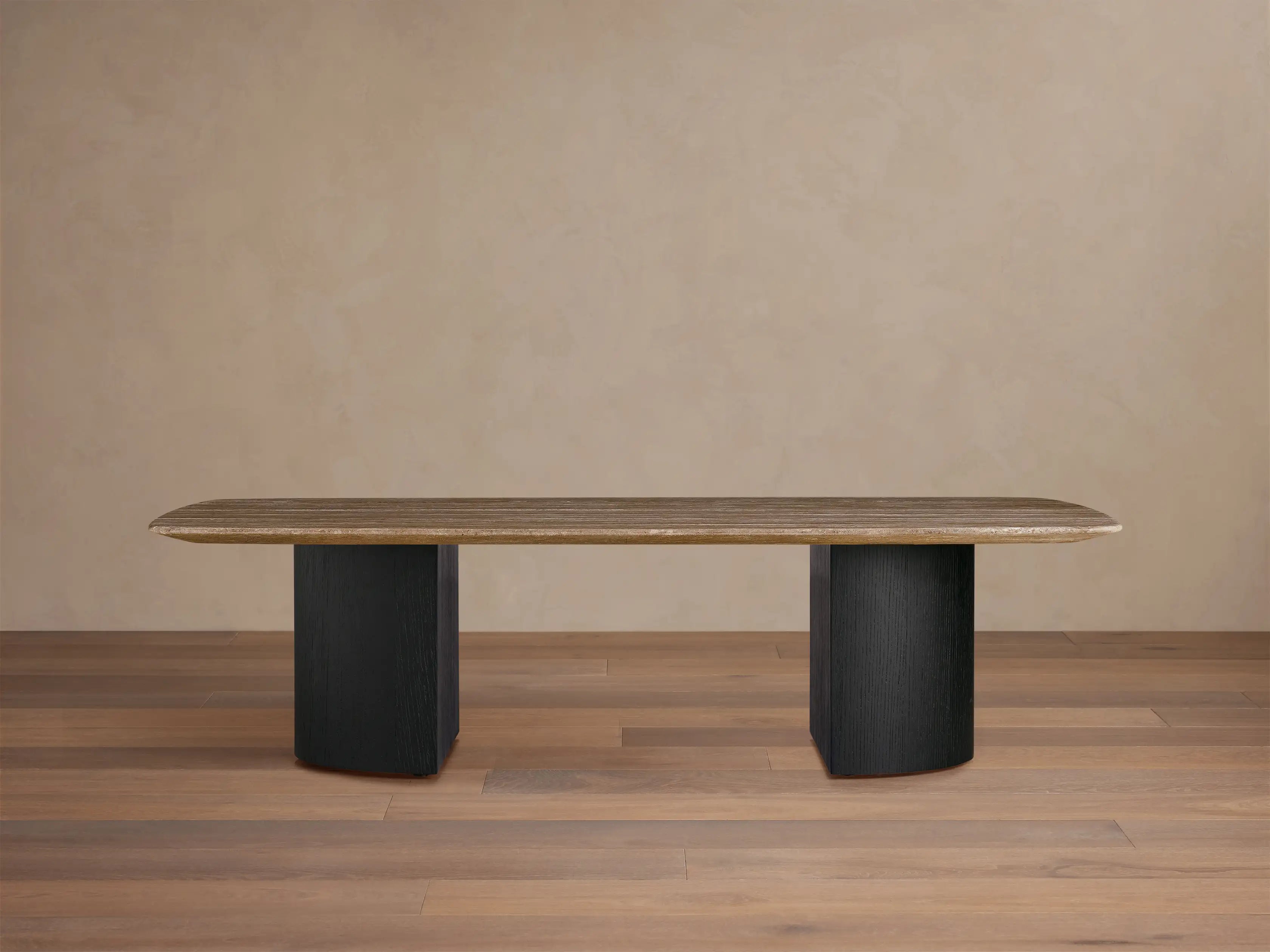 San Germani 72" Stone Coffee Table with Dauphine Metal Base