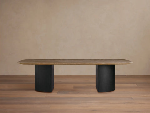 San Germani 72" Stone Coffee Table with Dauphine Metal Base