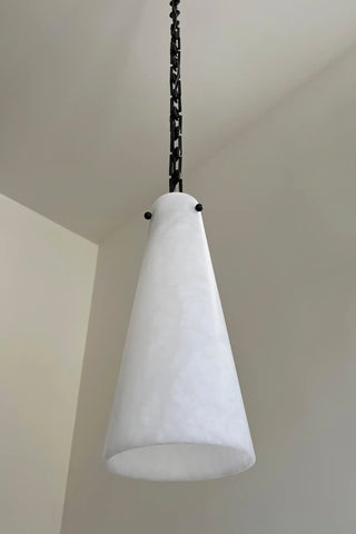 Contemporary Lucca Chandelier 202A-3 in Alabaster, 3-Light Vintage Alabaster Pendant Cluster