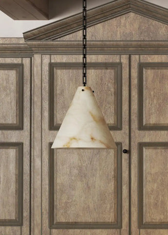 Contemporary Lucca Large Alabaster Pendant Light For Kitchen Island, Living Room