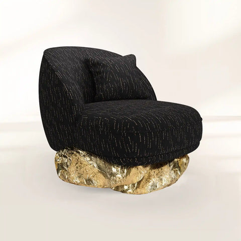 Brass Wood Sculptural Form Sideboard Living Room