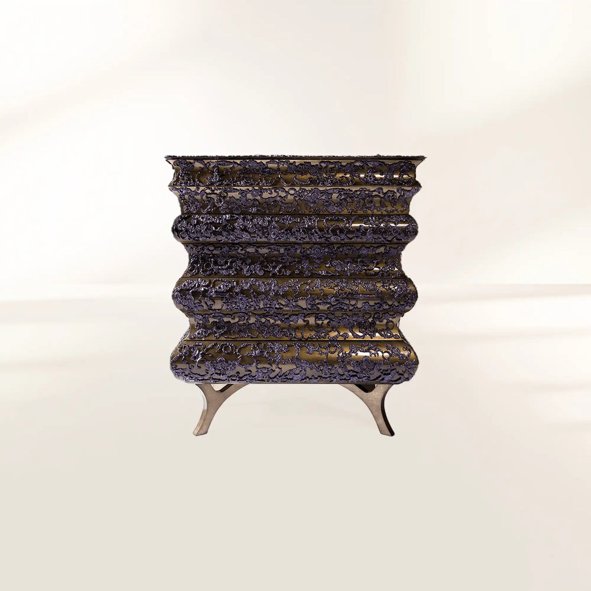Hand-Painted Tile Curio Cabinet