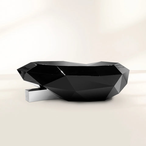 Black Faceted Design Sculptural Form Coffee Table