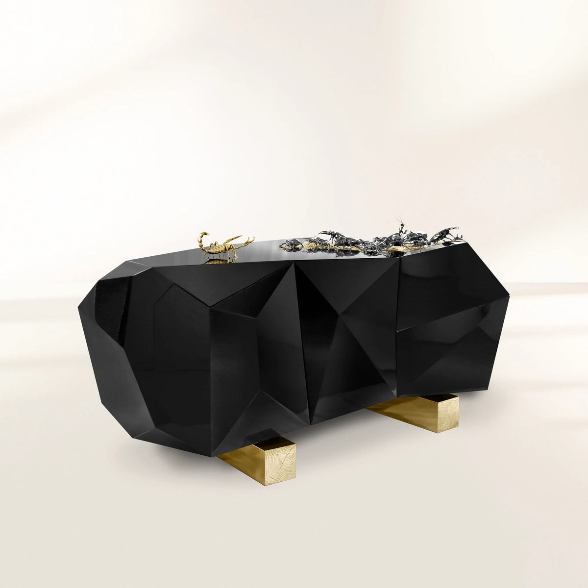 Diamond-Inspired Sideboard Buffet Cabinet